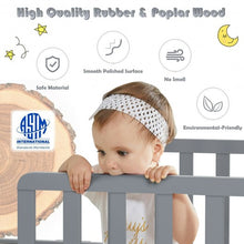 Load image into Gallery viewer, Classic Kids Wood Bed with Guardrails-Gray
