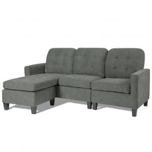 Load image into Gallery viewer, Convertible L-shaped Sectional Sofa Couch with Massage Cushion-Dark Gray
