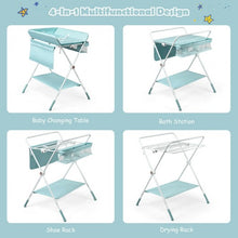 Load image into Gallery viewer, Folding Baby Changing Table with Storage -Blue

