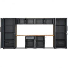 Load image into Gallery viewer, 10 pcs Garage Storage Cabinet Set with Bamboo Worktop
