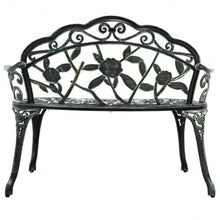Load image into Gallery viewer, Outdoor Cast Aluminum Patio Bench Antique Rose
