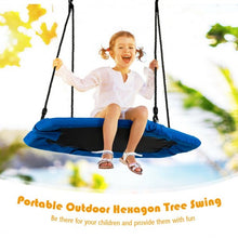 Load image into Gallery viewer, 37� Hexagon Tree Kids Swing with Adjustable Hanging Rope-Blue
