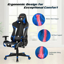 Load image into Gallery viewer, Reclining Swive Massage Gaming Chair-Blue
