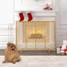 Load image into Gallery viewer, 39&quot;x31&quot; Single Panel Fireplace Screen Spark Guard Fence
