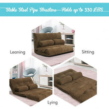 Load image into Gallery viewer, 6-Position Adjustable Sleeper Lounge Couch with 2 Pillows-Coffee
