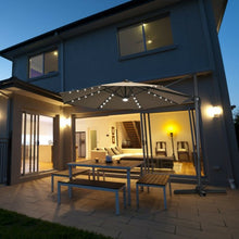 Load image into Gallery viewer, 10 Ft Patio Offset Cantilever Umbrella with Solar Lights-Coffee
