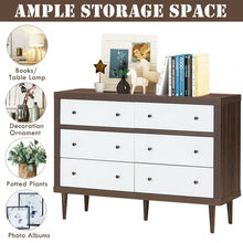 Load image into Gallery viewer, 6 Drawer Wood Chest of Drawers Storage Freestanding Cabinet Organizer
