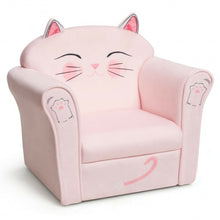 Load image into Gallery viewer, Kids Cat Armrest Couch Upholstered Sofa
