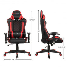 Load image into Gallery viewer, Massage Gaming Chair with Lumbar Support and Headrest-Red

