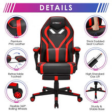 Load image into Gallery viewer, Computer Massage Gaming Recliner Chair with Footrest-Red
