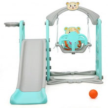Load image into Gallery viewer, 3 in 1 Toddler Climber and Swing Set Slide Playset-Green
