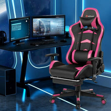 Load image into Gallery viewer, Massage Gaming Chair with Footrest-Pink
