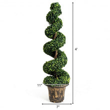 Load image into Gallery viewer, 4-Feet Artificial Boxwood Spiral Green Leaves Tree
