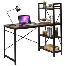 Load image into Gallery viewer, 47.5&quot; Writing Study Computer Desk with 4-Tier Shelves-Tan
