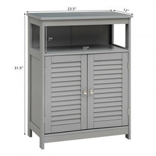 Load image into Gallery viewer, Wood Freestanding Bathroom Storage Cabinet with Double Shutter Door-Gray
