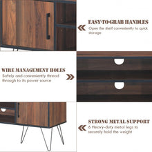 Load image into Gallery viewer, 60&quot; TV Stand Media Center Storage Cabinet with Metal Leg
