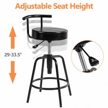 Load image into Gallery viewer, Adjustable Swivel Vintage Bar Stool PU Leather Steel Frame
