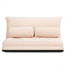 Load image into Gallery viewer, 6-Position Adjustable Sleeper Lounge Couch with 2 Pillows-Beige
