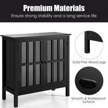 Load image into Gallery viewer, Glass Door Sideboard Console Storage Buffet Cabinet-Black
