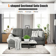 Load image into Gallery viewer, Convertible L-shaped Sectional Sofa Couch with Massage Cushion-Dark Gray
