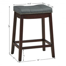 Load image into Gallery viewer, Set of 2 Nailhead Saddle Bar Stools-Coffee
