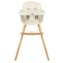 Load image into Gallery viewer, 3 in 1 Convertible Wooden High Chair with Cushion-Beige

