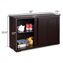 Load image into Gallery viewer, Kitchen Storage Cabinet with Wood Sliding Door-Brown
