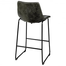 Load image into Gallery viewer, Set of 2 Bar Stool Faux Suede Upholstered Chair-Gray
