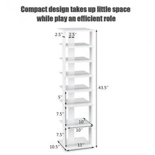 Load image into Gallery viewer, Wooden Shoes Storage Stand 7 Tiers Shoe Rack Organizer Multi-shoe Rack Shoebo
