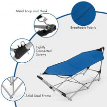 Load image into Gallery viewer, Portable Folding Steel Frame Hammock with Bag-Blue
