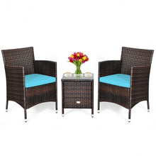 Load image into Gallery viewer, 3 pcs Outdoor Rattan Wicker Furniture Set-Blue
