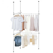 Load image into Gallery viewer, Double 2 Tier Adjustable &amp; Telescopic Clothes Hangers
