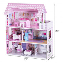 Load image into Gallery viewer, 28&quot; Pink Dollhouse w/ Furniture
