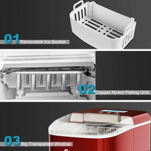 Load image into Gallery viewer, 26 lbs Countertop LCD Display Ice Maker with Ice Scoop-Red
