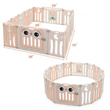 Load image into Gallery viewer, 16-Panel Baby Activity Center Play Yard with Lock Door -Pink
