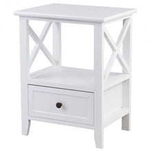 Load image into Gallery viewer, 2 pcs Living Room End Side Nightstands with Storage Drawer-White
