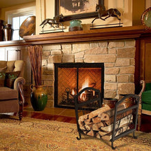 Load image into Gallery viewer, Fireplace Log Holder Iron Indoor Firewood Rack
