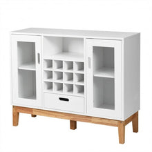 Load image into Gallery viewer, Wood Wine Storage Cabinet Sideboard Console Buffet Server-White
