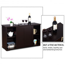 Load image into Gallery viewer, Kitchen Storage Cabinet with Wood Sliding Door-Brown
