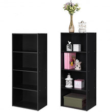 Load image into Gallery viewer, 4 Tier Open Shelf  Storage Display Cabinet-Black
