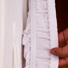 Load image into Gallery viewer, Twin / Full Size Around Bed 14" Elastic Wrap Ruffle Bed Skirt-White
