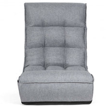 Load image into Gallery viewer, 4-Position Adjustable Floor Chair Folding Lazy Sofa-Gray
