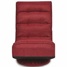 Load image into Gallery viewer, 5-Position Folding Floor Gaming Chair-Wine Red
