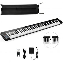 Load image into Gallery viewer, 2 in 1 Attachable Digital Piano Keyboard 88/44 Touch sensitive Key w/ MIDI-Black
