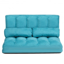 Load image into Gallery viewer, Foldable Floor 6-Position Adjustable Lounge Couch-Blue
