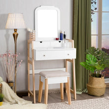 Load image into Gallery viewer, Makeup Vanity Table Dressing table and Cushioned Stool Set
