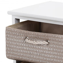 Load image into Gallery viewer, Wooden Storage End Nightstand  with Weaving Baskets-3-Tier
