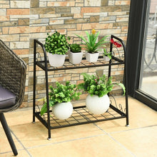 Load image into Gallery viewer, 2-tier Patio Metal Plant Stand
