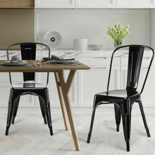 Load image into Gallery viewer, Set of 4 Tolix Style Dining Chair Stackable Bistro Chair-Black
