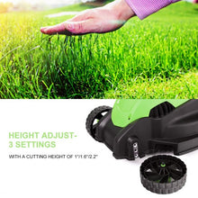 Load image into Gallery viewer, 14&quot; Electric Push Lawn Corded Mower with Grass Bag-Green
